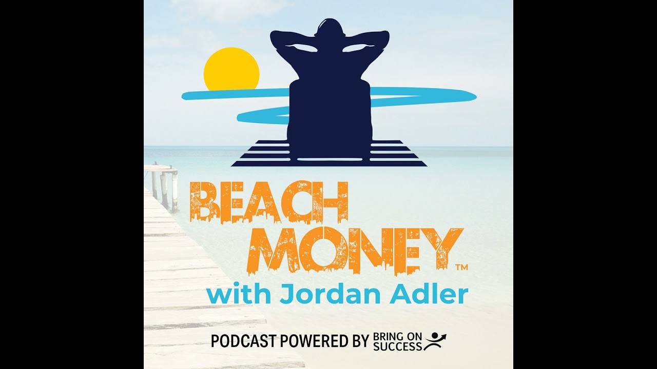 Beach Money with Jordan Adler artwork showing a seated silhouette on a dock beside the water in the source episode thumbnail