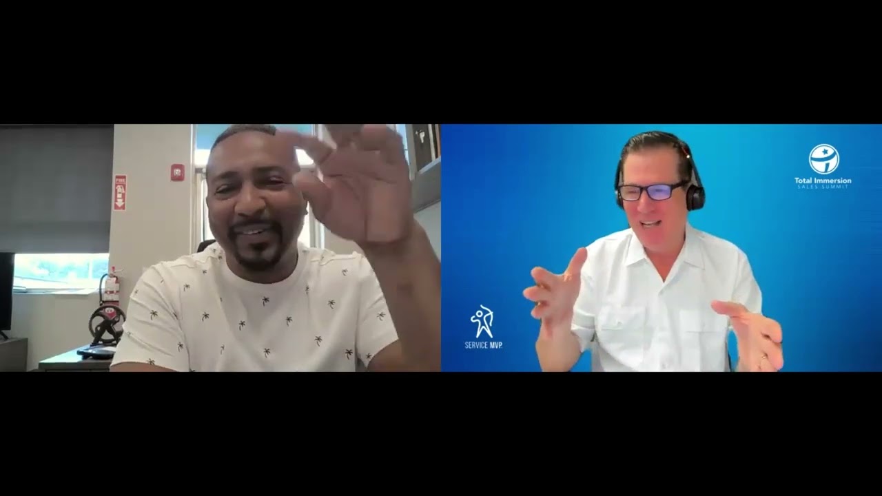 Split-screen episode frame with Jonathan Neves and Service MVP host Joe Crisara