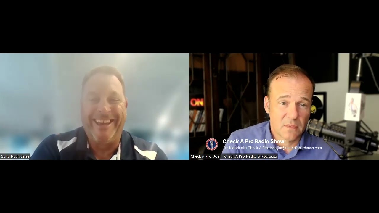 Split-screen episode frame with Rob Kurtz and Check A Pro host Jim Klauck