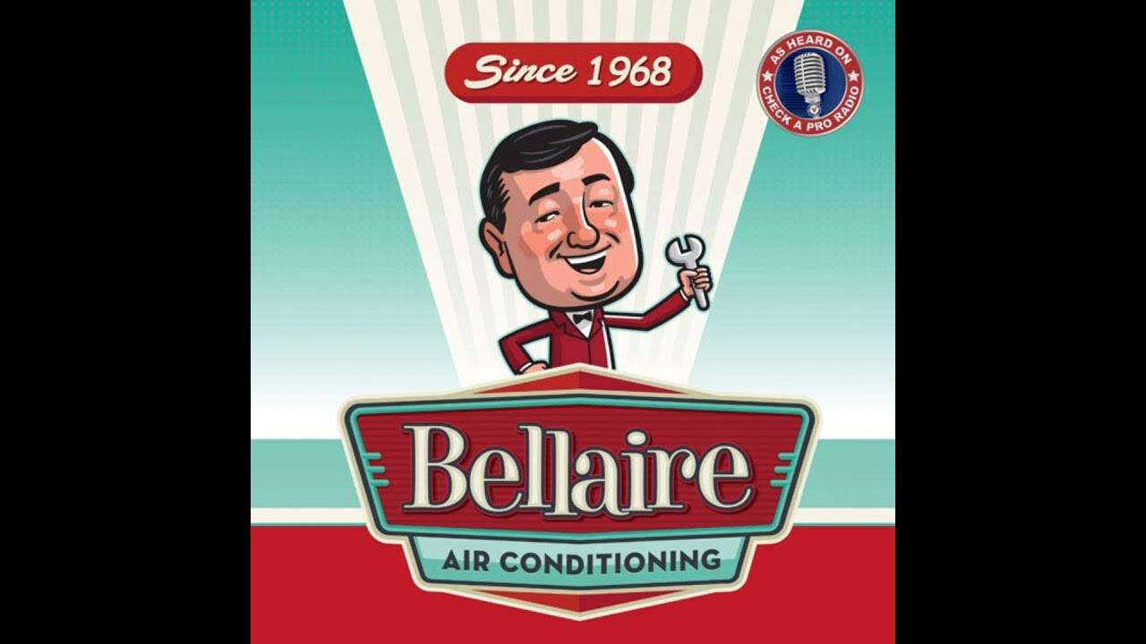 Bellaire Air Conditioning illustrated logo with a smiling technician holding a wrench beneath a Since 1968 banner