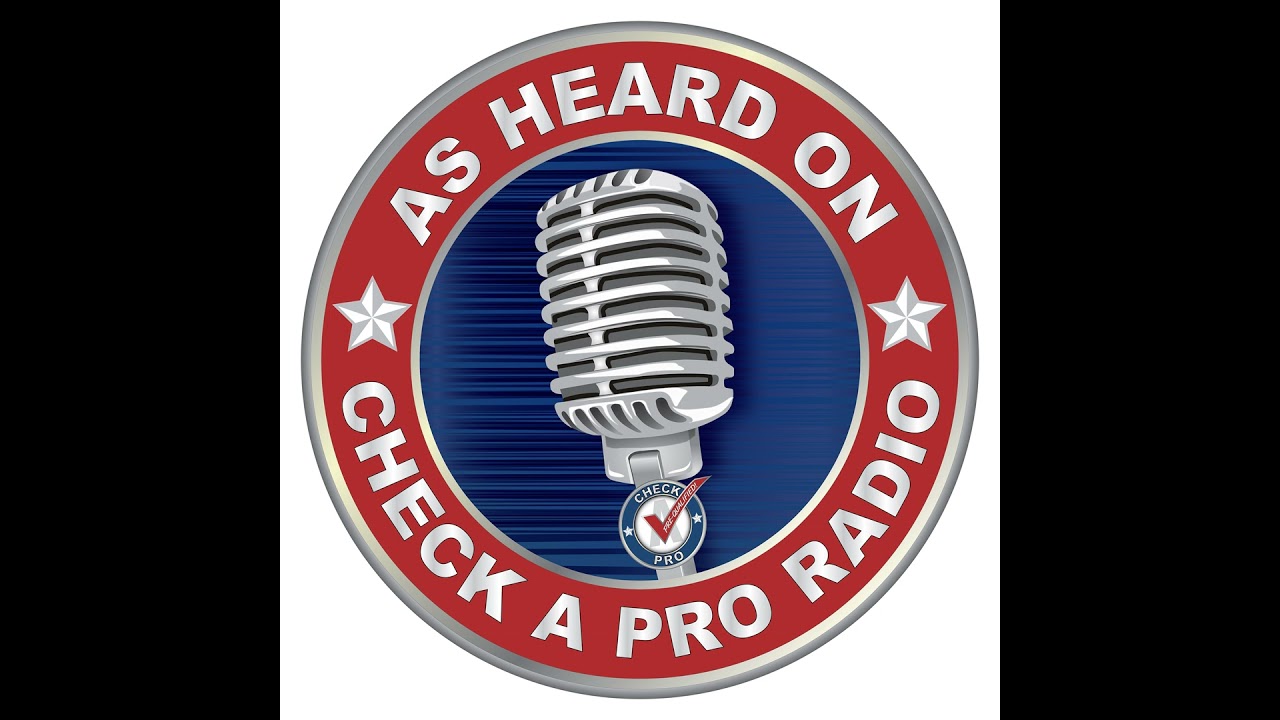 Check A Pro Radio circular logo with a vintage microphone in the source thumbnail