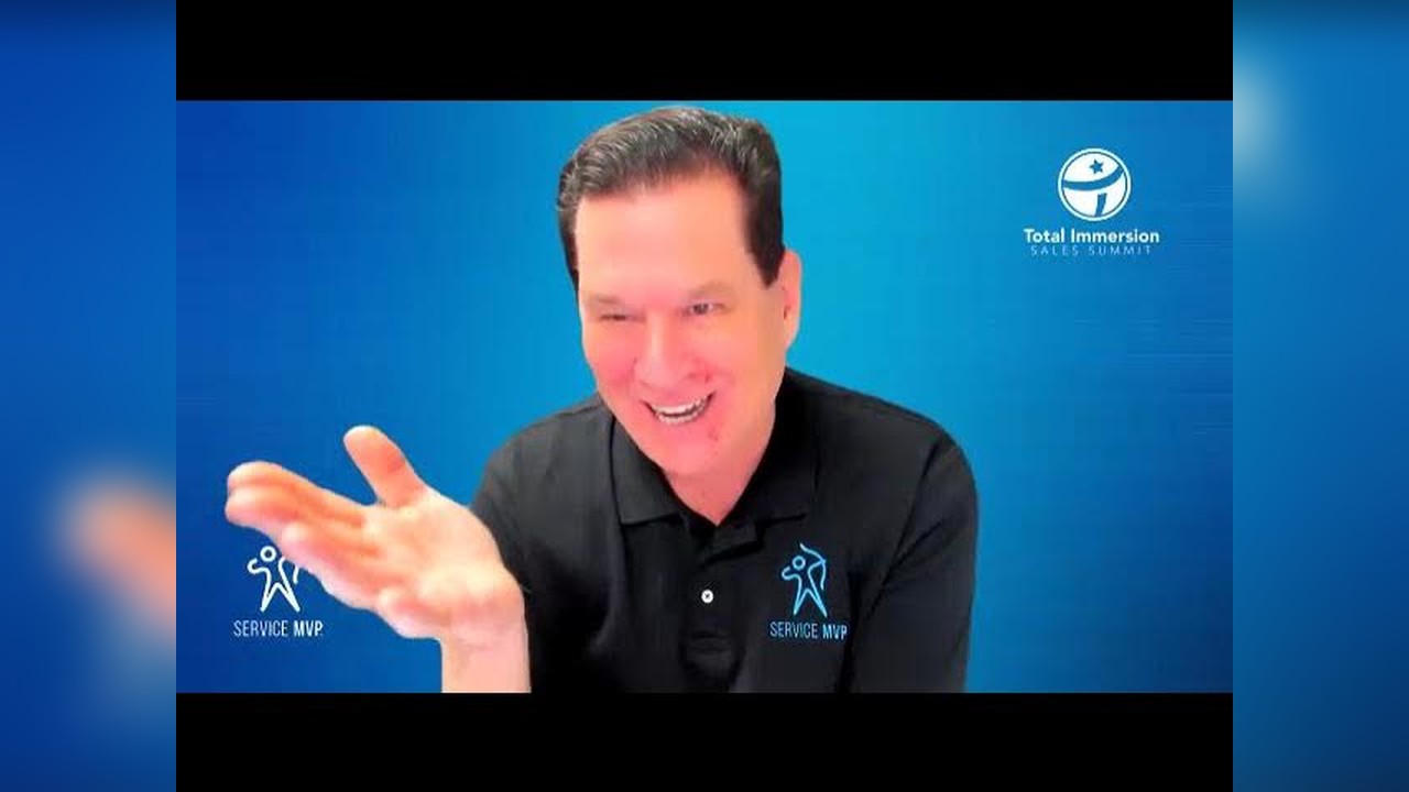 Joe Crisara gesturing against a blue Service MVP and Total Immersion backdrop in the source episode thumbnail